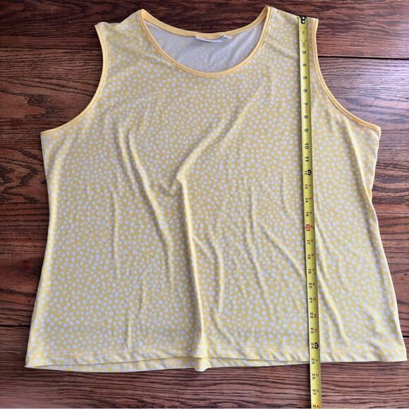 Susan Graver Liquid Knit Polka Dot Scoop Neck Tank Yellow QVC Women’s Plus 2X - Picture 5 of 6